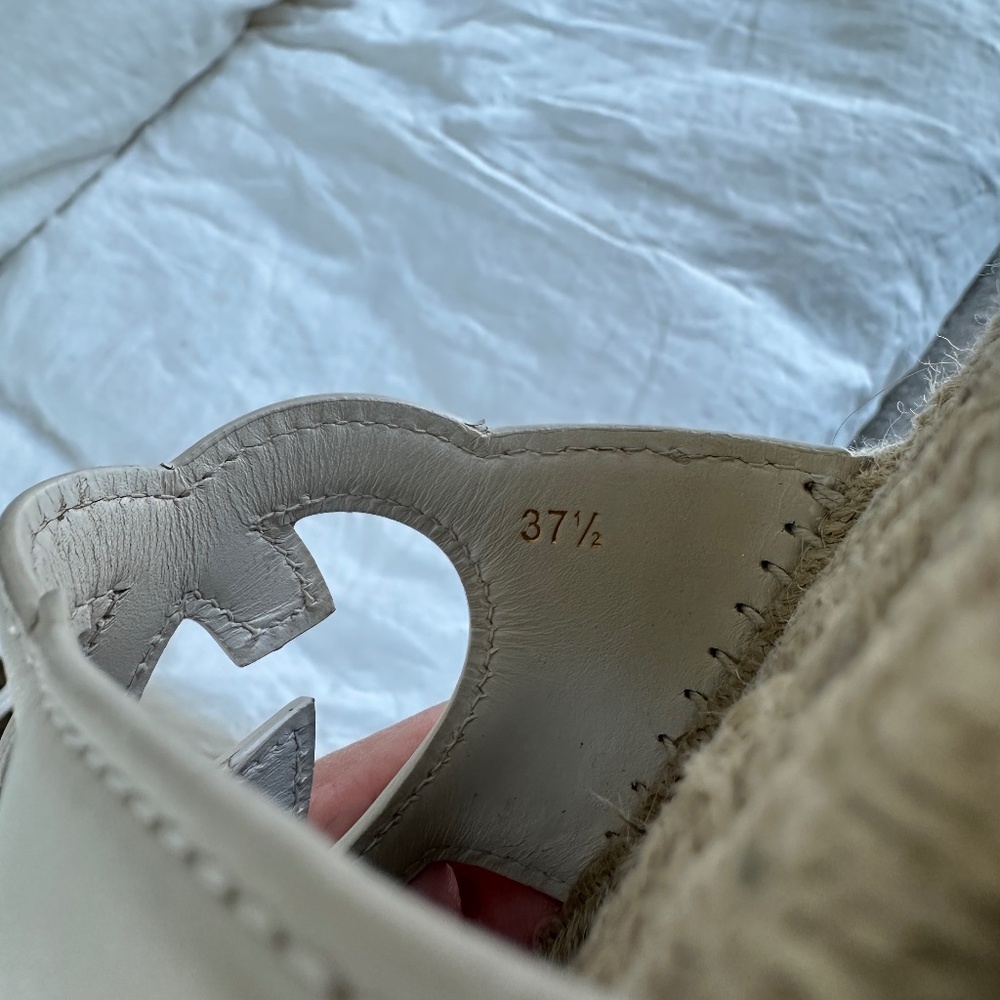 Gucci Cream Leather Interlocking G cut-out espadrilles, Size 37.5 - Picture 11 of 11